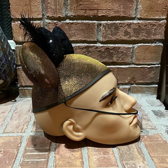 NWT Disney Park Mickey Minnie Gold Ears Sequined Bow Feather - Picture 9 of 9